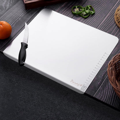Stainless Steel Countertop Chopping Board with Lip – L-Shape 41x31 cm for Meat, Fruits, Vegetables, Heavy Duty, Rust-Free, Kitchen & Professional Use