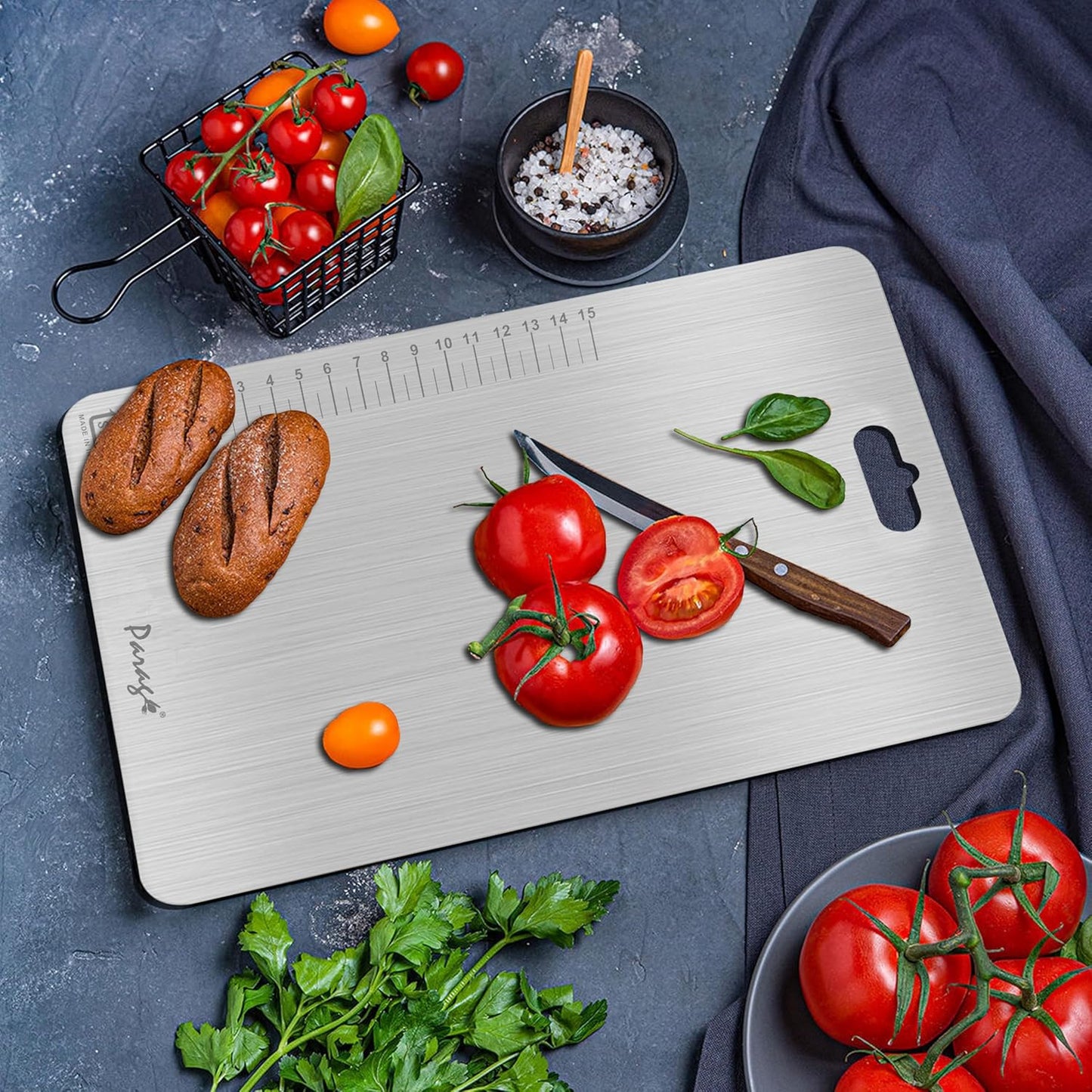 Premium Stainless Steel Chopping Board – Large 35.5x25 cm, Heavy Duty & Rust-Free