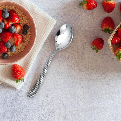 6 Pcs Stainless Steel Table Spoon Set with Zig Zag Design for Home & Kitchen