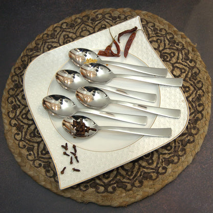 12-Piece Stainless Steel Tea & Coffee Spoon Set | Small Spoons for Home & Kitchen, Silver