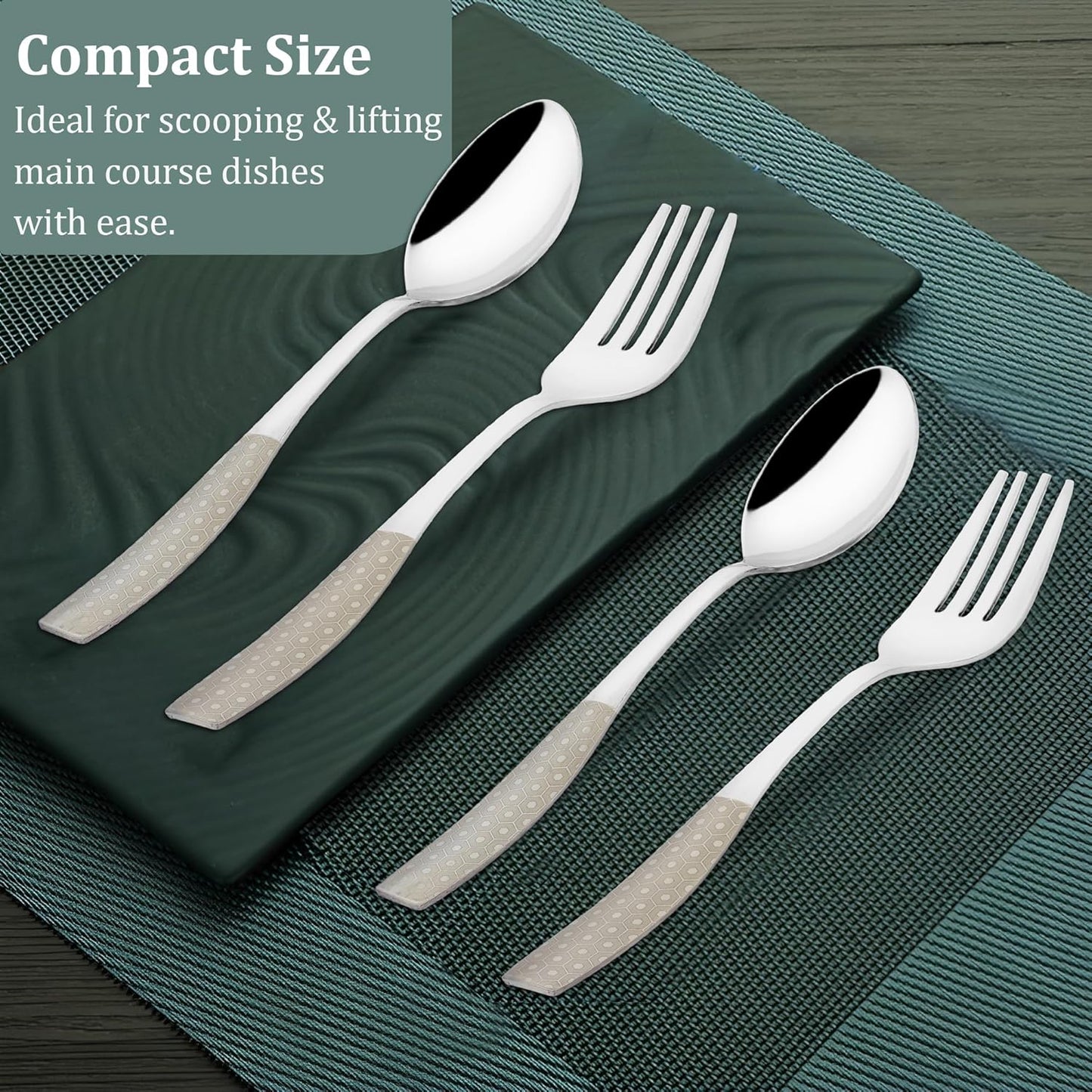 12 Pieces Stainless Steel Premium Cutlery Set – Dinner Spoons & Forks, Silver Dazzle