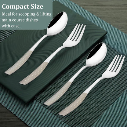 12 Pieces Stainless Steel Premium Cutlery Set – Dinner Spoons & Forks, Silver Dazzle