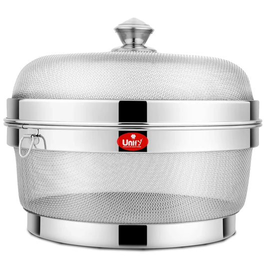 10-Inch Stainless Steel Mesh Fruit Basket with Lid - Fly & Mosquito Proof, SilverMULTIBSKT101 1