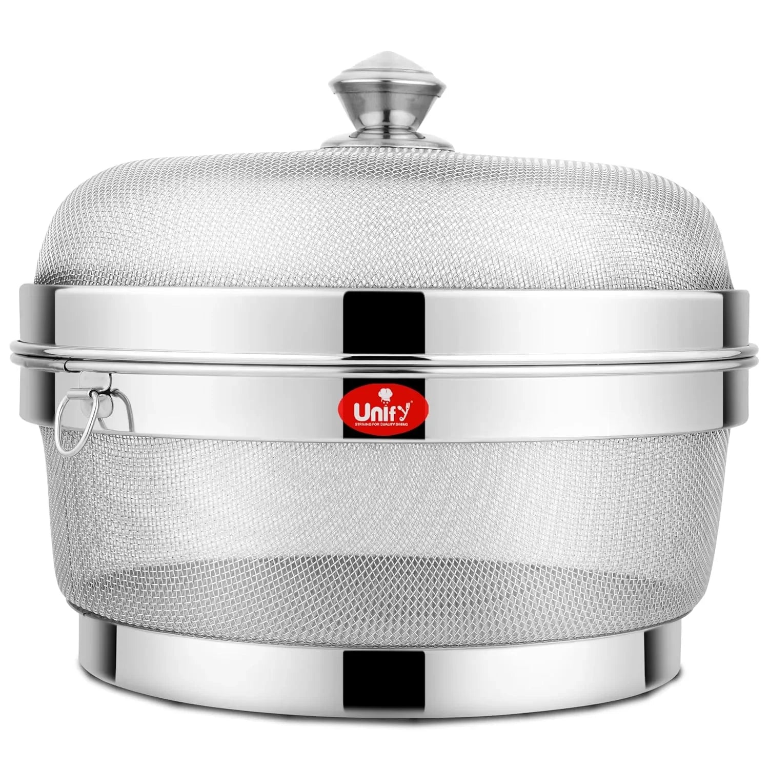 12-Inch Stainless Steel Mesh Fruit Basket with Lid - Fly & Mosquito Proof, SilverMULTIBSKT121 1