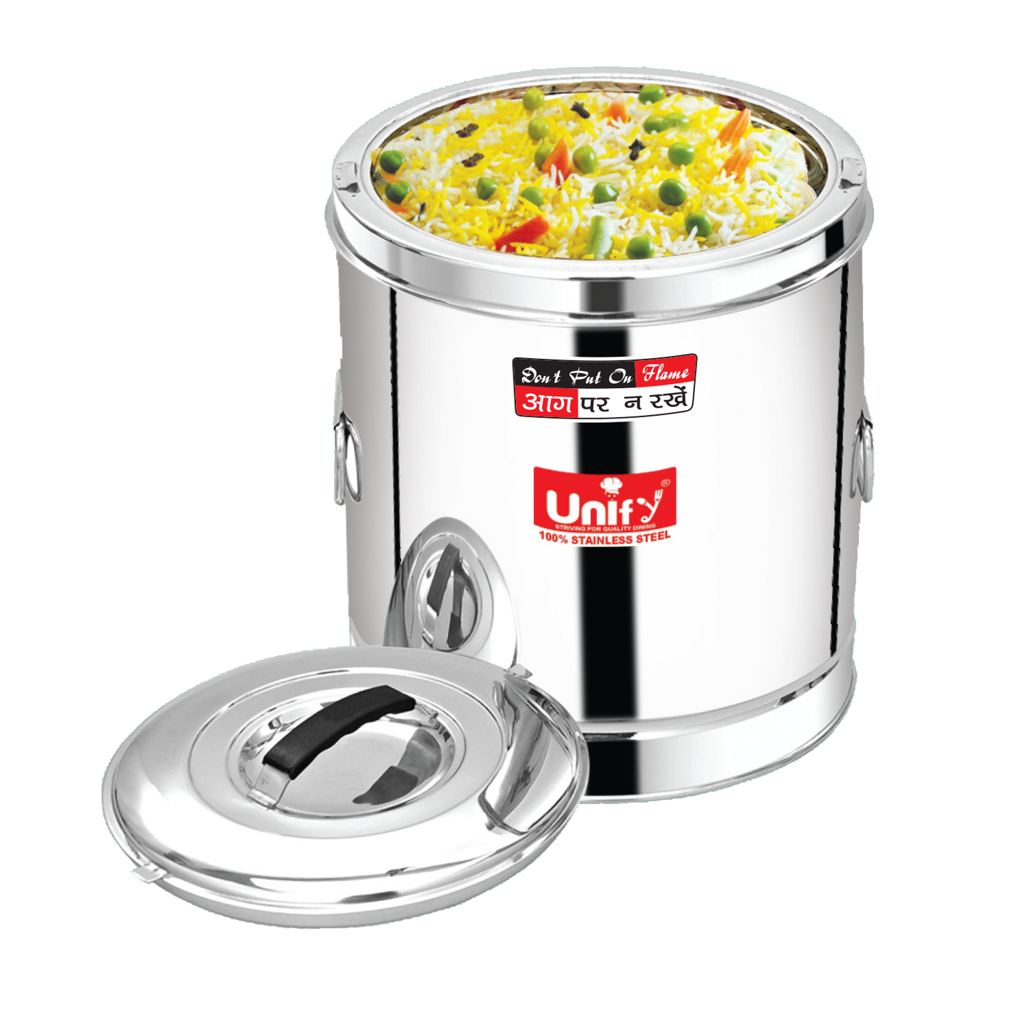 Stainless Steel Sambar Pot 10 Liters with Lid | Hot & Cold Casserole for Cooking & Serving | Biryani Box & Hotel Food Container HP10LTR 2
