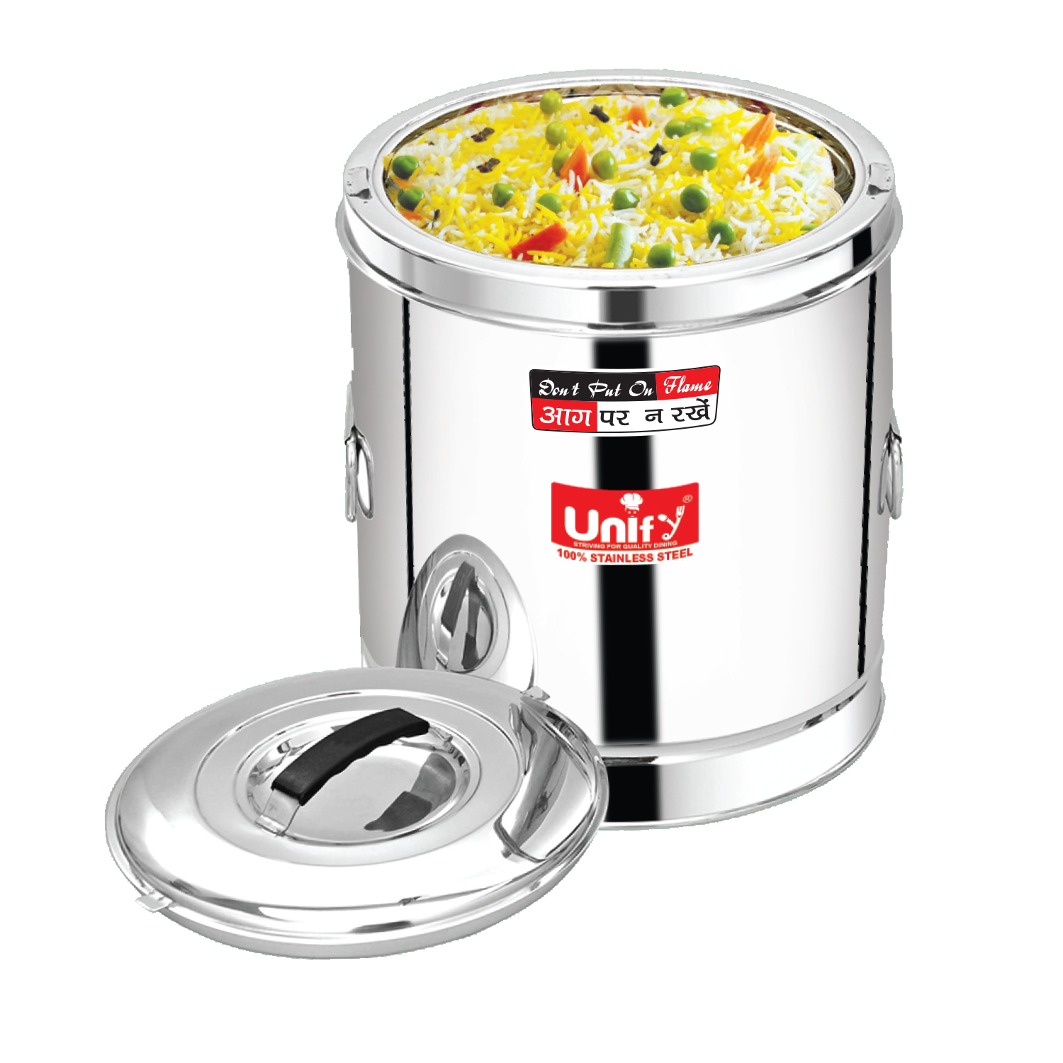 Stainless Steel Sambar Pot 10 Liters with Lid | Hot & Cold Casserole for Cooking & Serving | Biryani Box & Hotel Food Container HP10LTR 2
