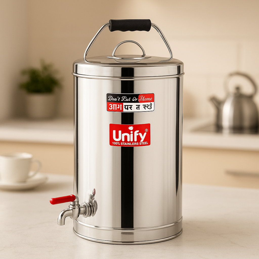 Stainless Steel Tea Container 10 Litre | Large Airtight Tea Storage Can | Food-Grade & Rust-Resistant, Café & Canteen Use TEA10LTR 3