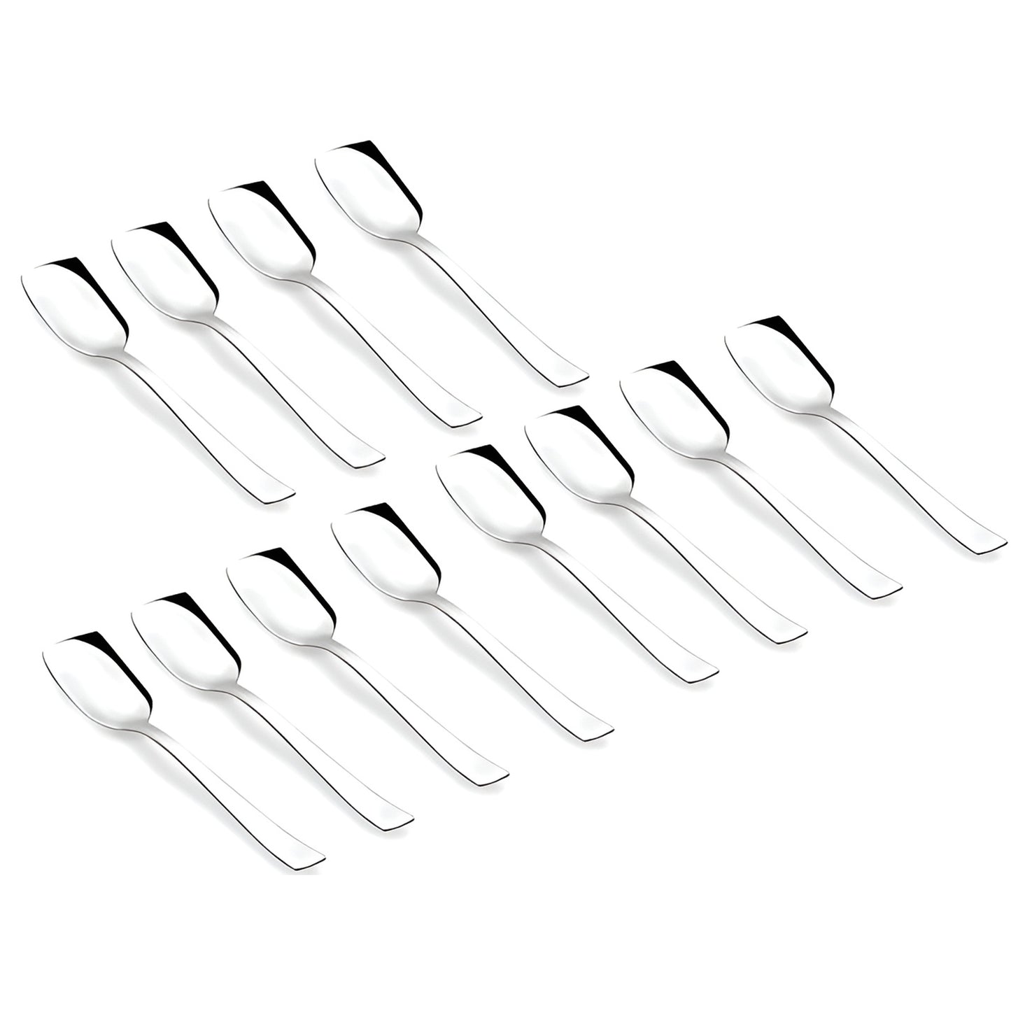 6 Pcs Stainless Steel Ice Cream Spoon Set – Silver, 13.5cm, Food Grade, Durable & Stylish Dessert Spoons for Home & Kitchen