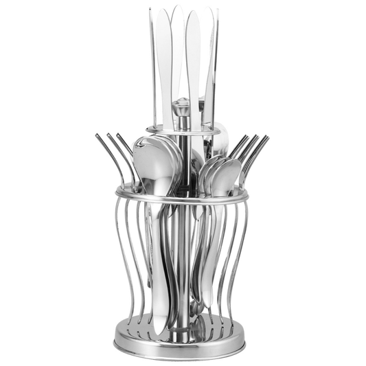 25 Pieces Jazz Premium Stainless Steel Cutlery Set – Spoons, Forks, Knives & Stand
