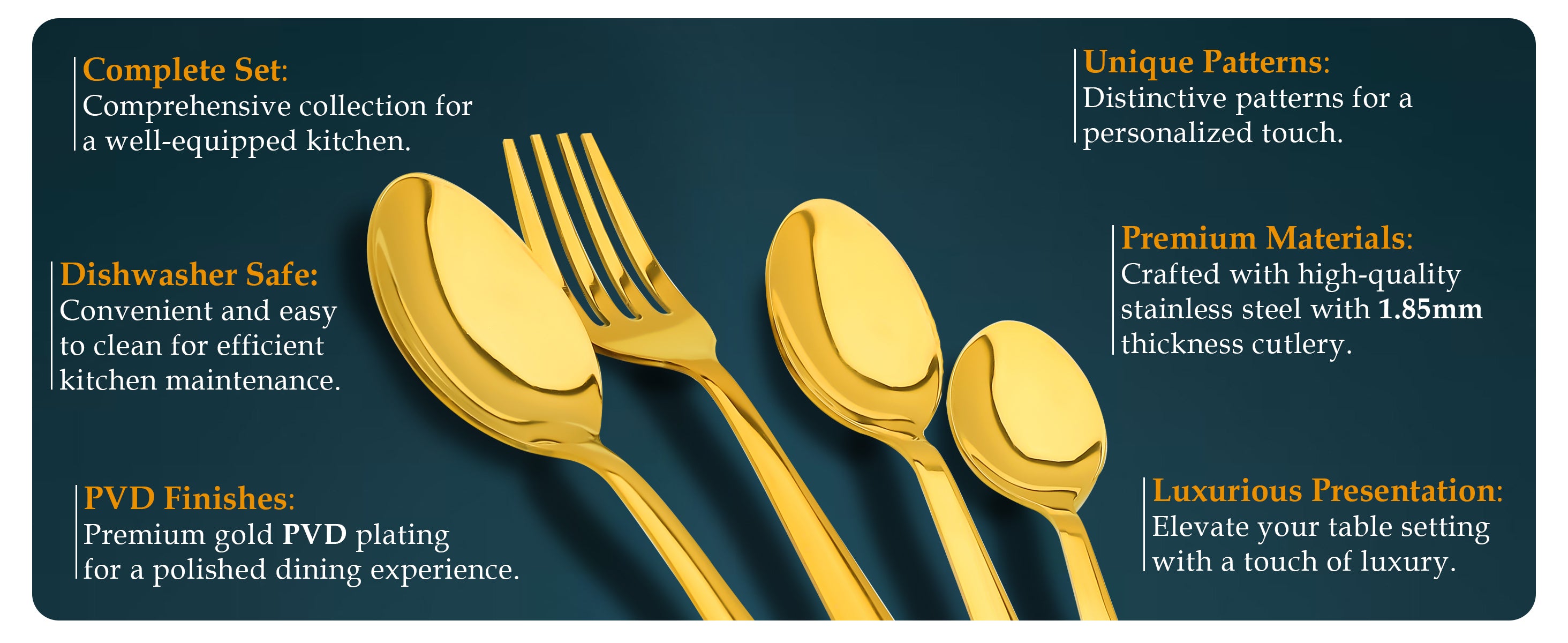Gold cutlery set