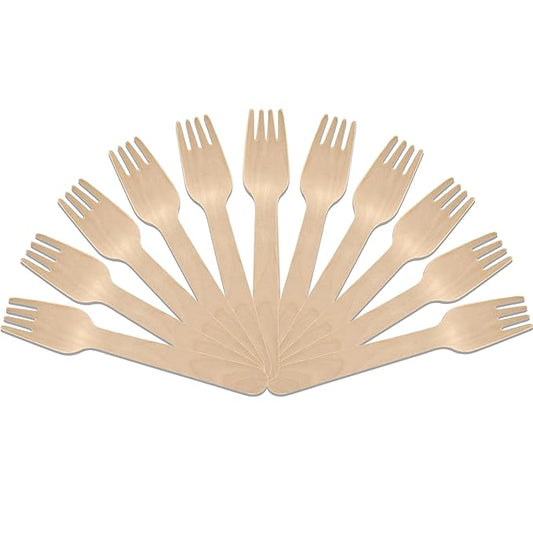 200 Pcs Disposable Wooden Forks | 160mm, Eco-Friendly, Biodegradable | Party, WeddingWDFORK2001 1