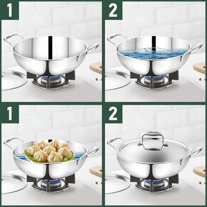 3-Piece Stainless Steel Trivet Set | Hot Pot Mat & Pan Stand | Kitchen & Dining Use (6,7,8 inch)